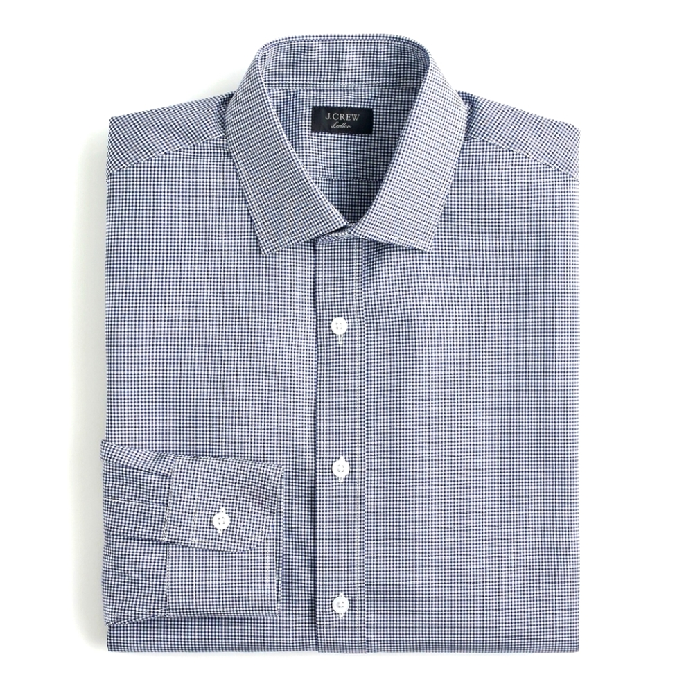 New! Ludlow Size: 15.5 / 34 Blue Stretch easy-care cotton poplin dress shirt NWT